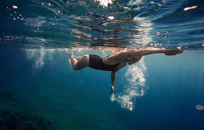 Swimming in ocean water