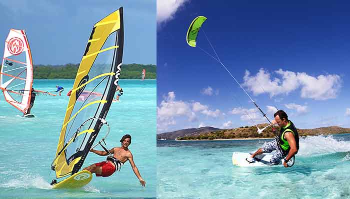 windsurfing vs kitesurfing: differences and similarities