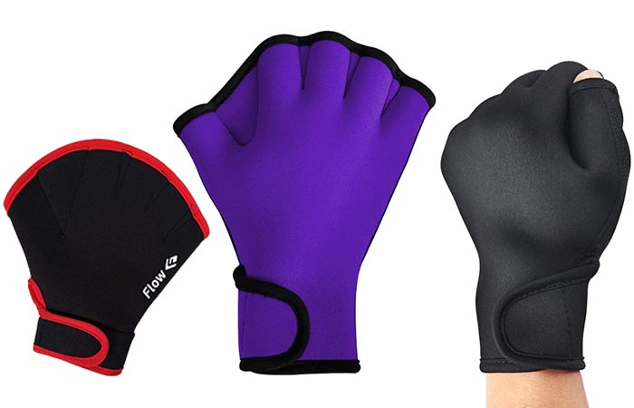 Aquatic Fitness Flow Swimming Resistance Gloves and Swim Training Webbed Gloves for Water Aerobics 