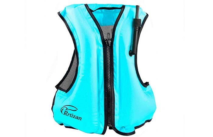 Rrtizan Inflatable Jacket Style Snorkel Vest 