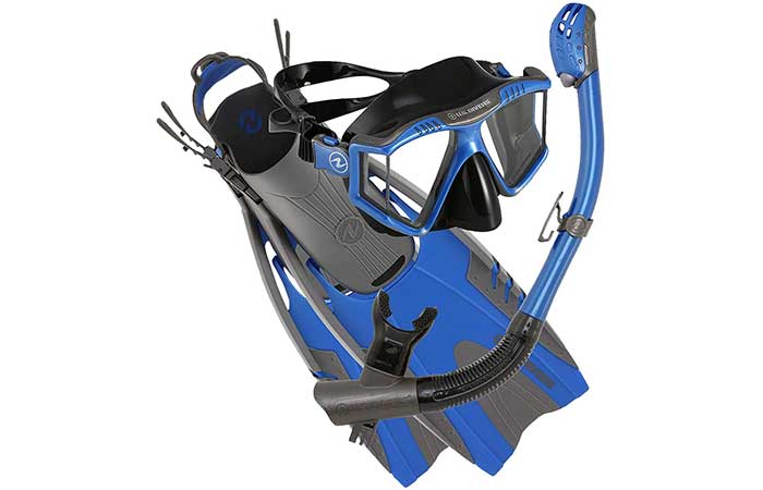 U.S. Divers Lux Mask Fins Snorkel Set