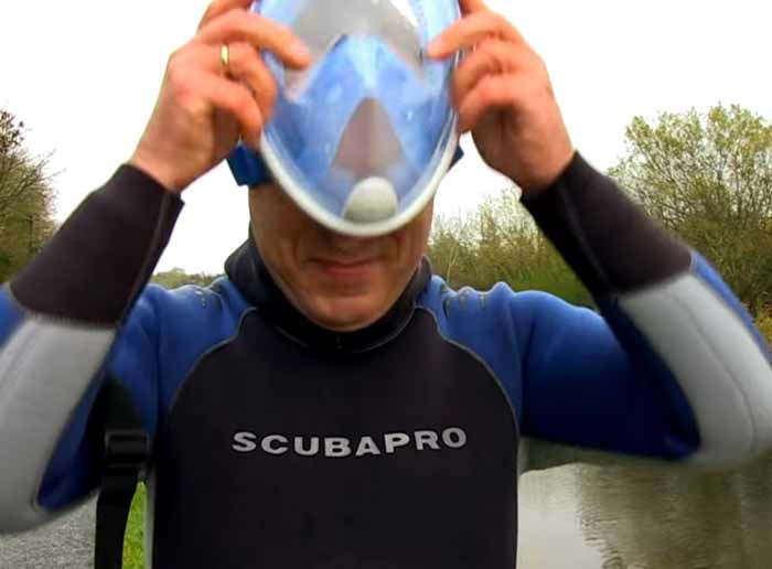 How to take off or remove a full face snorkel mask