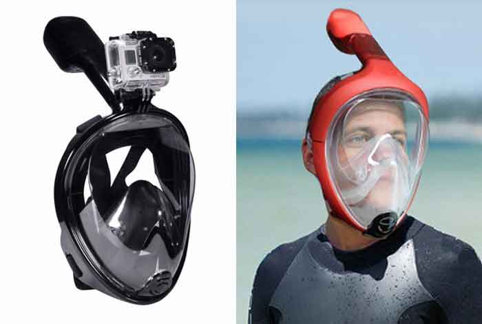 Modern full snorkeling equipment- full face snorkel mask