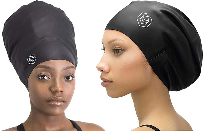 Afro-black hair swim cap