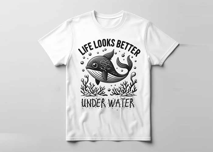 Water activities themed t-shirt designs